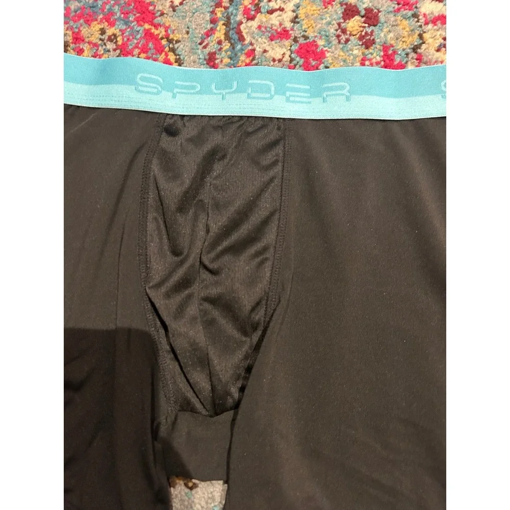 Spyder‎ Mens Performance Boxer Briefs Black Teal Logo Waistband Medium 1-Pack